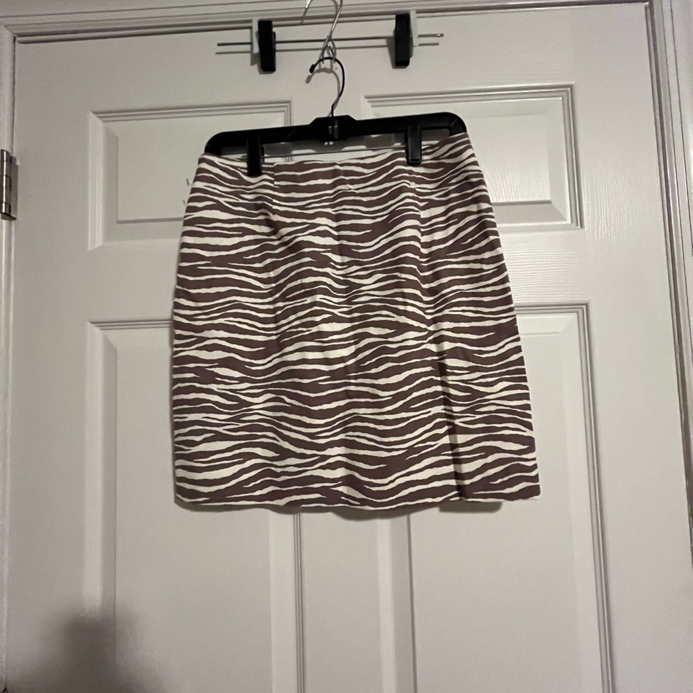 Loft Zebra Print Brown and White Skirt